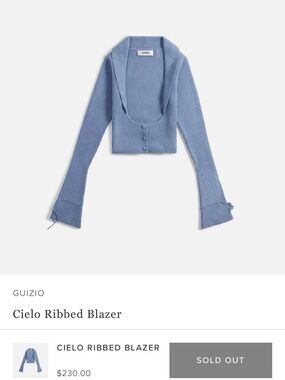 Kith Guizio Cielo Ribbed Blazer Sweater - Dusty Blue